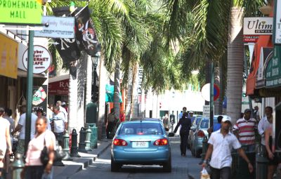 Crowded Shopping Street in Philipsburg
