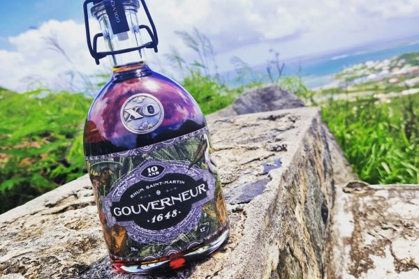 Rum bottle on St Martin wall