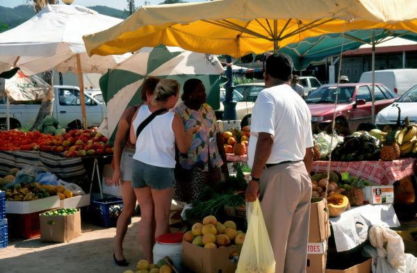 Marigot open market illustration